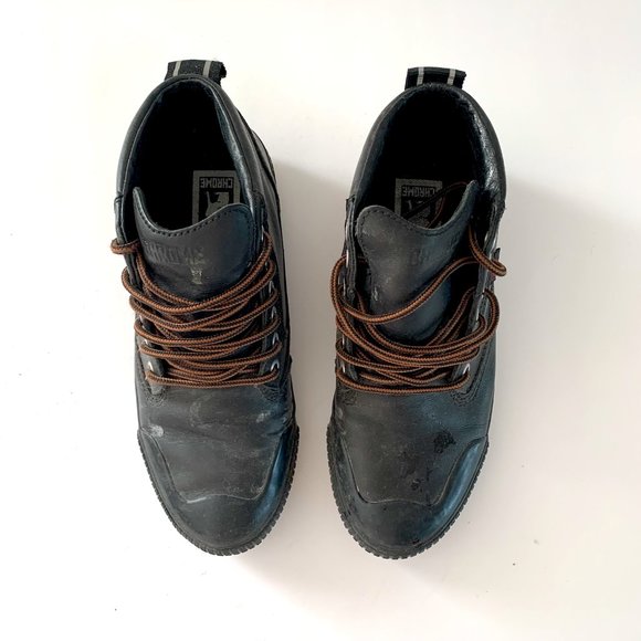 UNISEX LEATHER HIGH TOP WITH RUBBER SOLE - Chrome Bike Sneakers - Picture 3 of 10